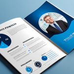 **A visually appealing brochure for a finance company.** Focus on trustworthiness and reliability, using a dominant color of blue. Show a clean and professional design.