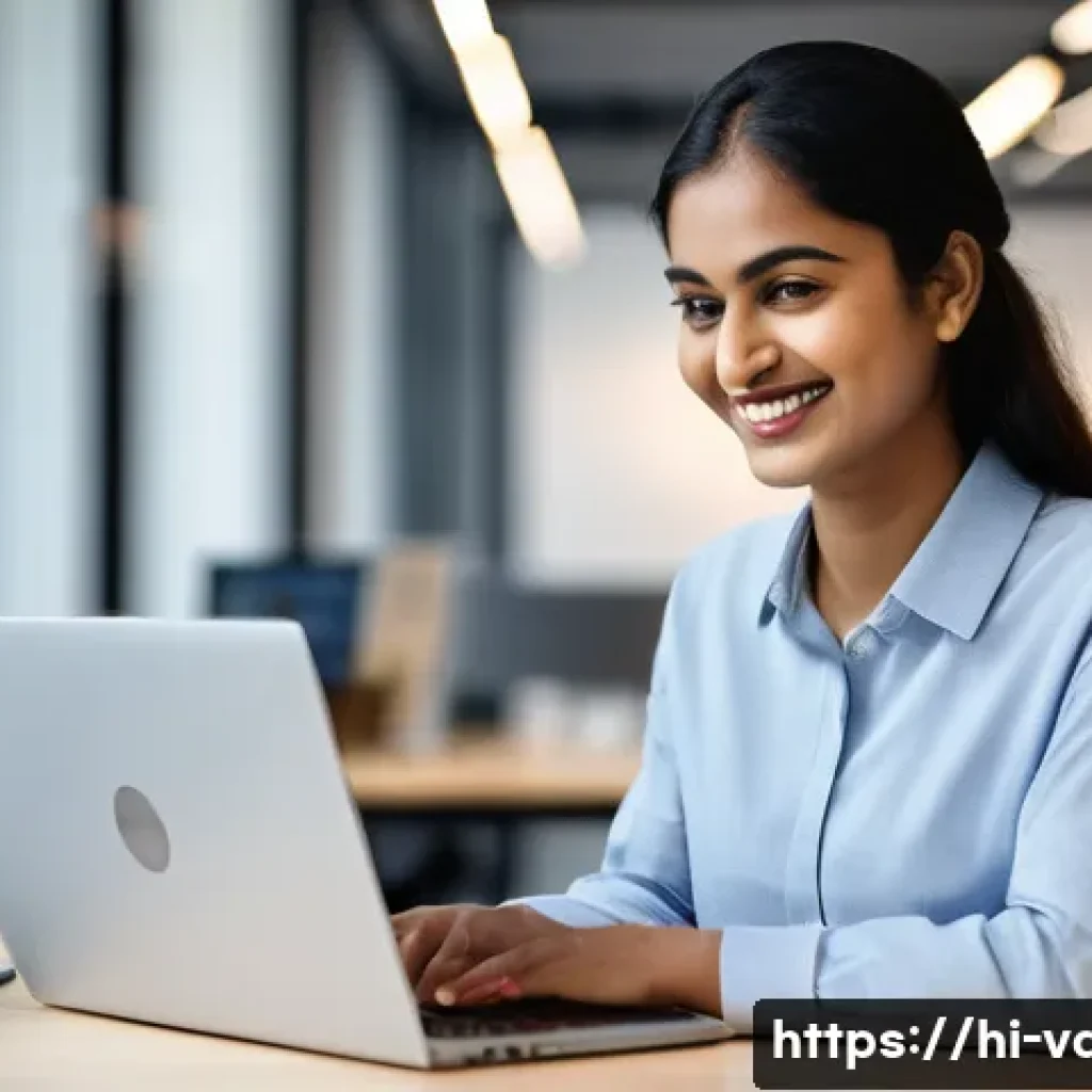 시각디자인 자격증 합격률 - **Prompt:** A confident young South Asian woman, a visual designer, smiling brightly as she looks at...